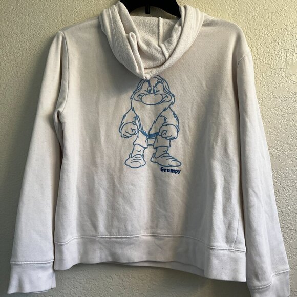 Vintage Disney Rare Grumpy White Hoodie Hug Me Graphic Pullover Size M - Picture 6 of 10